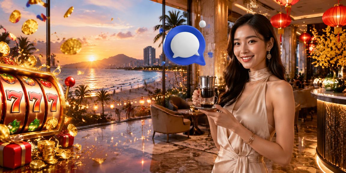 Người chơi slot game tại quán cà phê Đà Nẵng buổi tối qua điện thoại