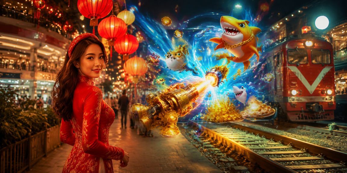 Trò chơi bắn cá sôi động tại chợ đêm Hà Nội với ánh đèn rực rỡ
