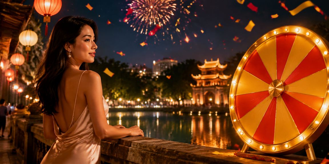 Buổi quay số may mắn náo nhiệt tại chợ đêm Hà Nội với đám đông tham dự