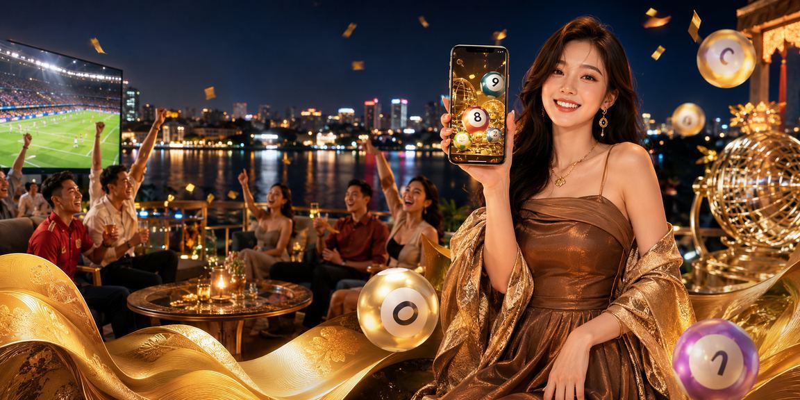 Người phụ nữ mặc áo dài tham gia sự kiện xổ số và giải trí tại Hà Nội