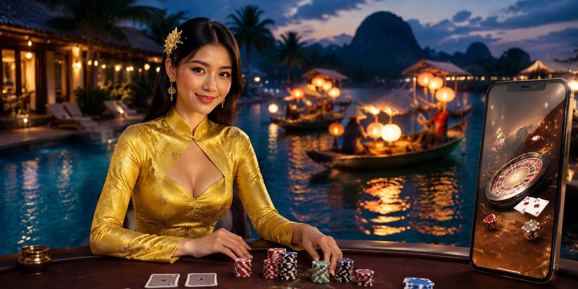 Người phụ nữ mặc áo dài chơi bài trực tuyến tại Nha Trang